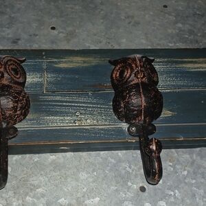 Rustic Owl Wall Hooks - Brown and Black